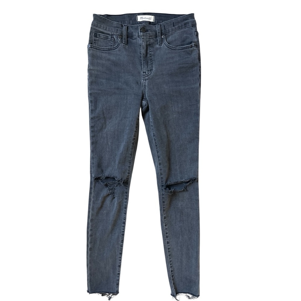 Madewell 9” Mid-Rise Skinny Jeans Size 26 Black Stretch Denim